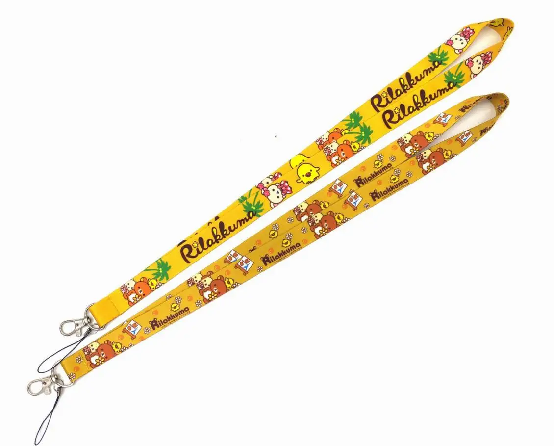 Wholesale Lot Cartoon Rilakkuma Phone key chain Neck Strap Keys Camera ID Card Lanyard P031