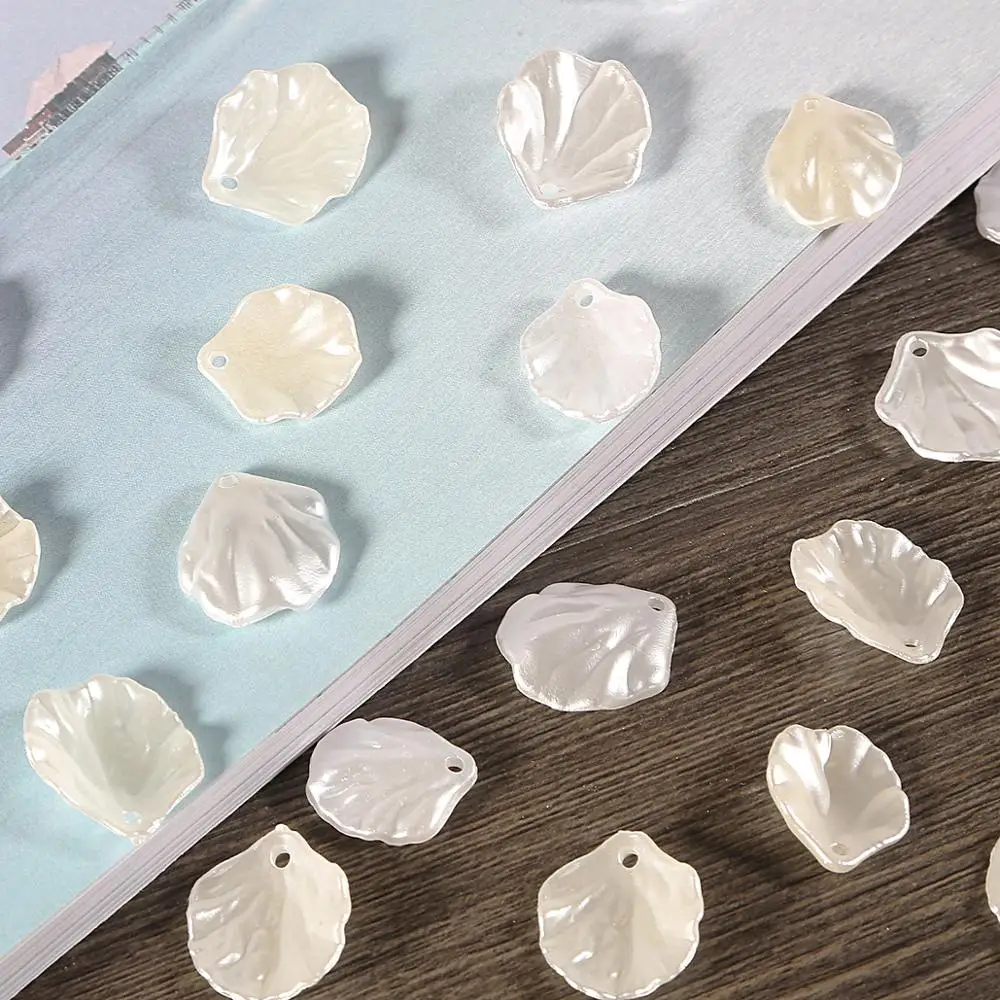 20pcs/lots High Quality ABS Imitation Pearl Shell Petals Flower For DIY Hairpin Earrings Necklace Jewelry Makeing Accessories