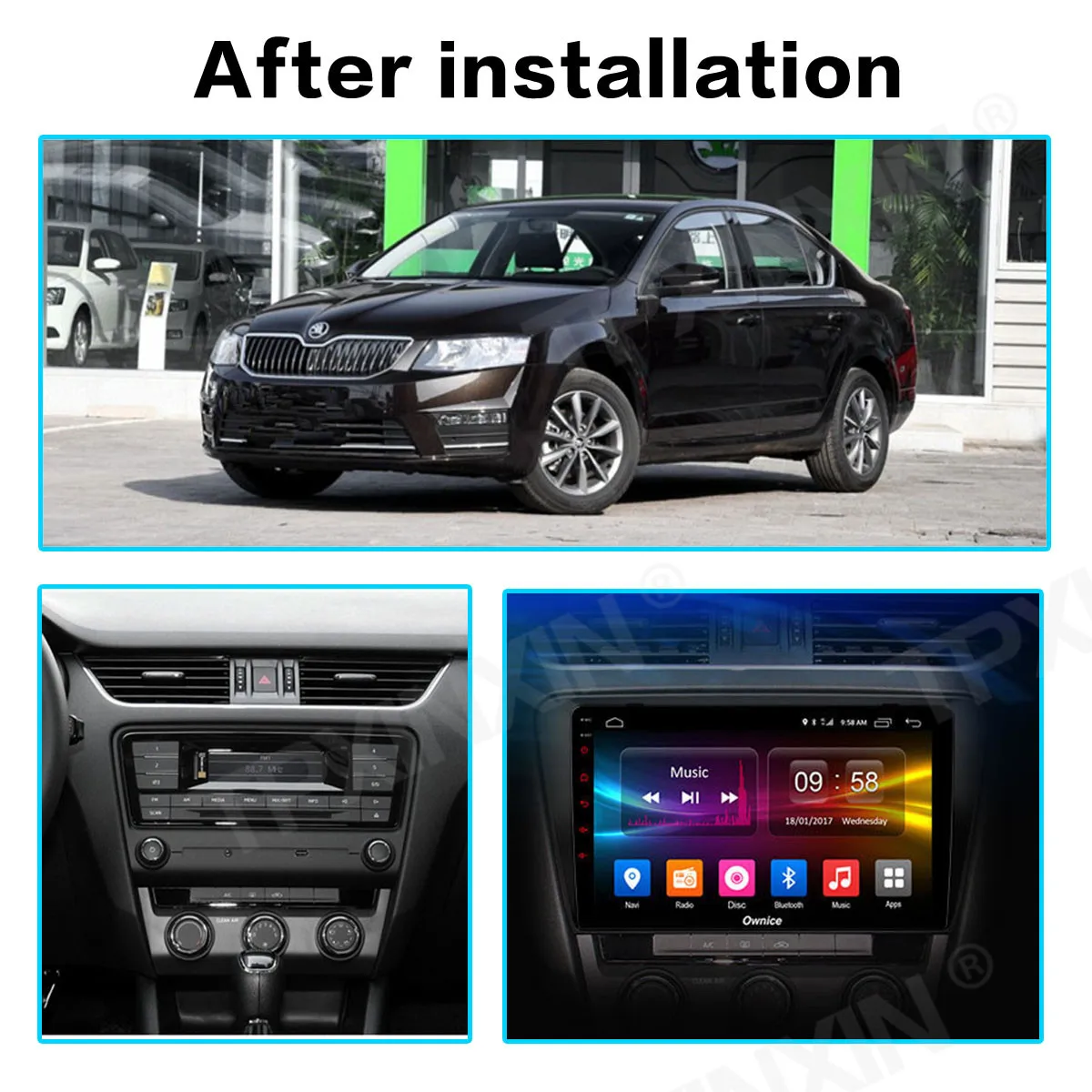 For Skoda Octavia 2008-2015 Android Radio Car Multimedia Player GPS Navigation Audio Stereo Screen DVD Head Unit Tape Recorder