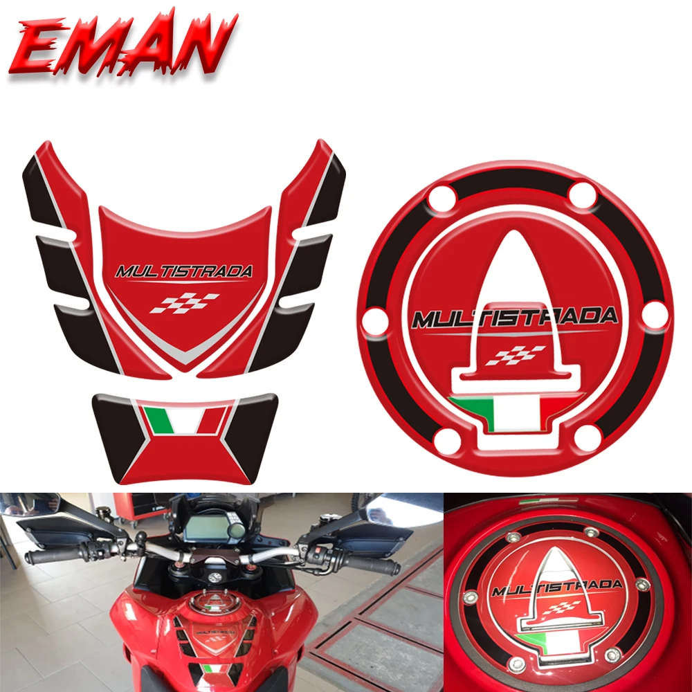 Motorcycle Sticker Gas Cap Cover Fuel Tank Pad Protection Decal Fit For DUCATI Multistrada 1200/1260 950