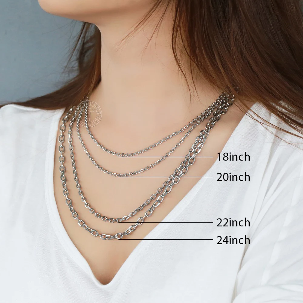 2.5/3/4/6/9mm Mens Stainless Steel Necklace Chain Silver Color Rolo Link Chains Necklaces for Men Jewelry Wholesale KNM31A