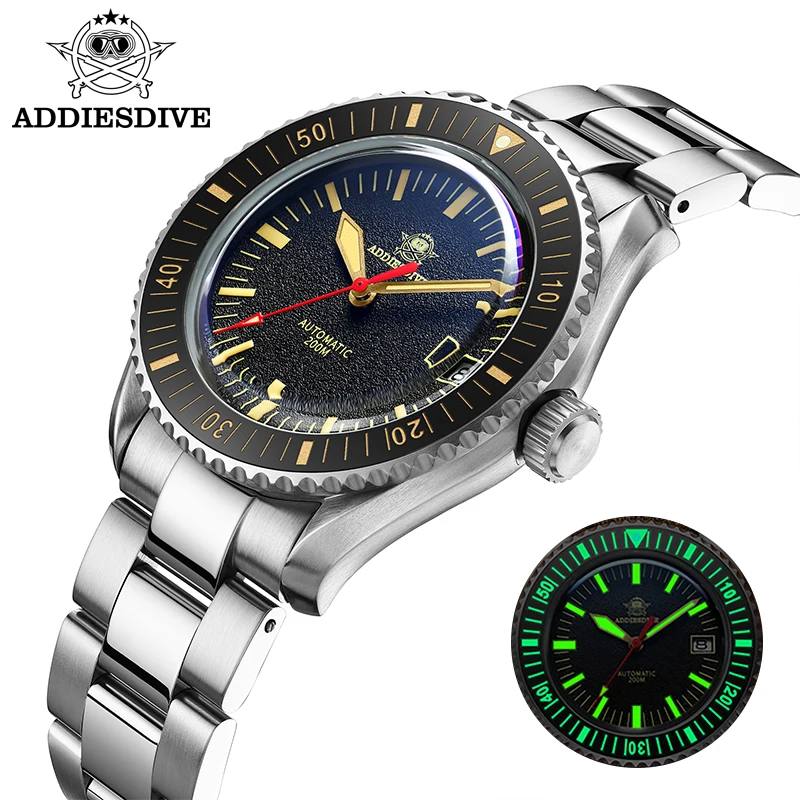 

ADDIESDIVE Men's Watch AD2105 C3 Super Luminous Calendar Sapphire Crystal 20Bar Waterproof NH35 Automatic Mechanical Watches