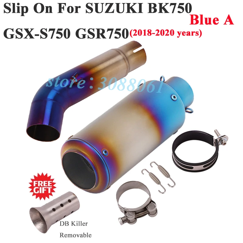 Slip On For SUZUKI GSX-S750 GSX S750 GSX-S 750 BK750 GSR750 Motorcycle Exhaust Silencer Modify Mid Link Pipe Muffler DB Killer