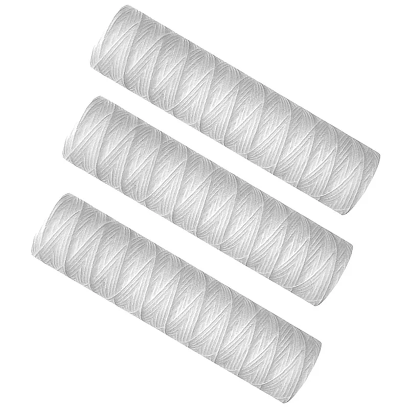 3Pcs Water Purifier 10 Inch String Wound Filter Cartridge 5 Micrometre PP Cotton Filter Sedmient Filter