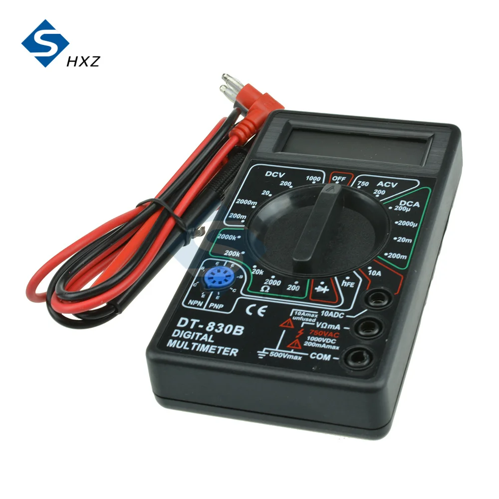 1SET DT830B LCD Digital Mini Multimeter AC/DC 750/1000V probe For Voltmeter Ammeter Ohm Tester Meter Voltage Current Multimeter