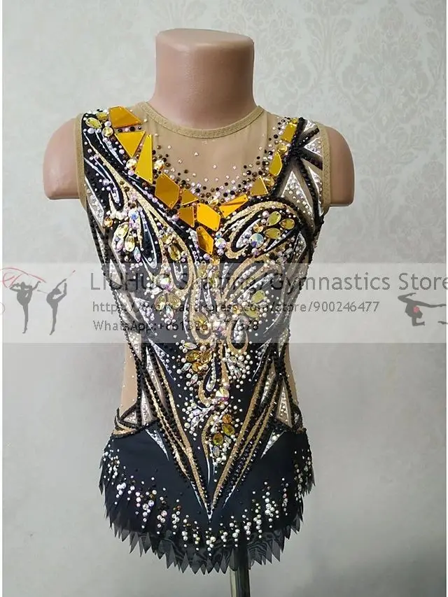 Custom Rhythmic Gymnastics Leotard Figure Skating Dress Women\'s Girls Ice Skating Performance Competition Dance Artistic Costume