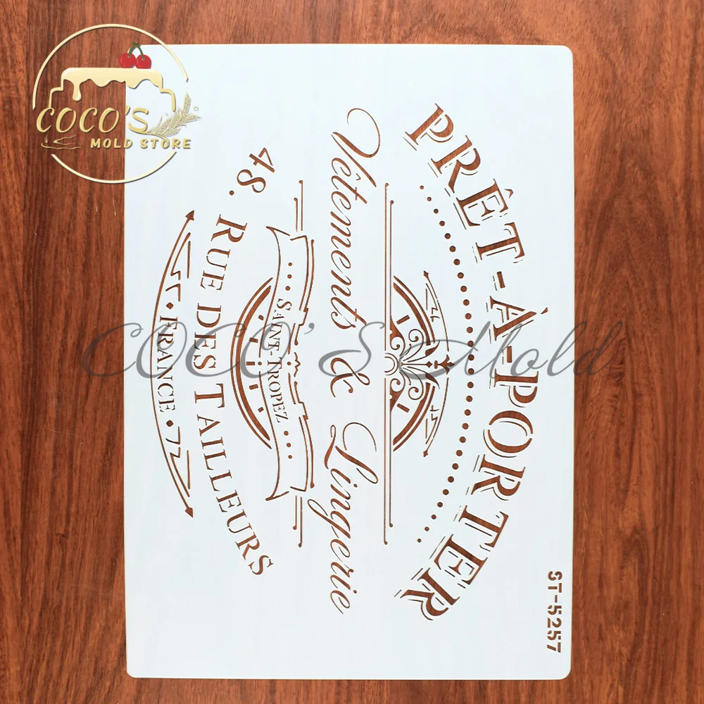A4 Size Advertising/Words Plastic Lace Cake Stencils Cake Decorating Tools Kitchen Pastry Cake Template Bakeware