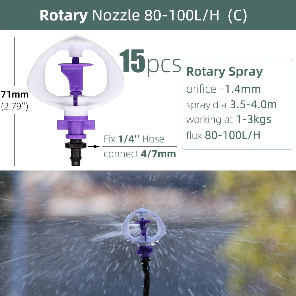 1/4 cieplarnianych \'\'Barb podlewania System zraszania z ogród Mist podmiotów uczestniczących w systemie udziałów mikro Spray obrotowy dysze