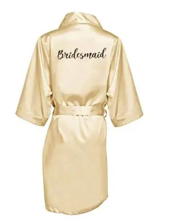 Wedding Bride Bridesmaid Robes for Women Bridal Party Gifts Team Dress Gown Silk Satin Sleepwear Kimono Sexy Summer Bathrobe