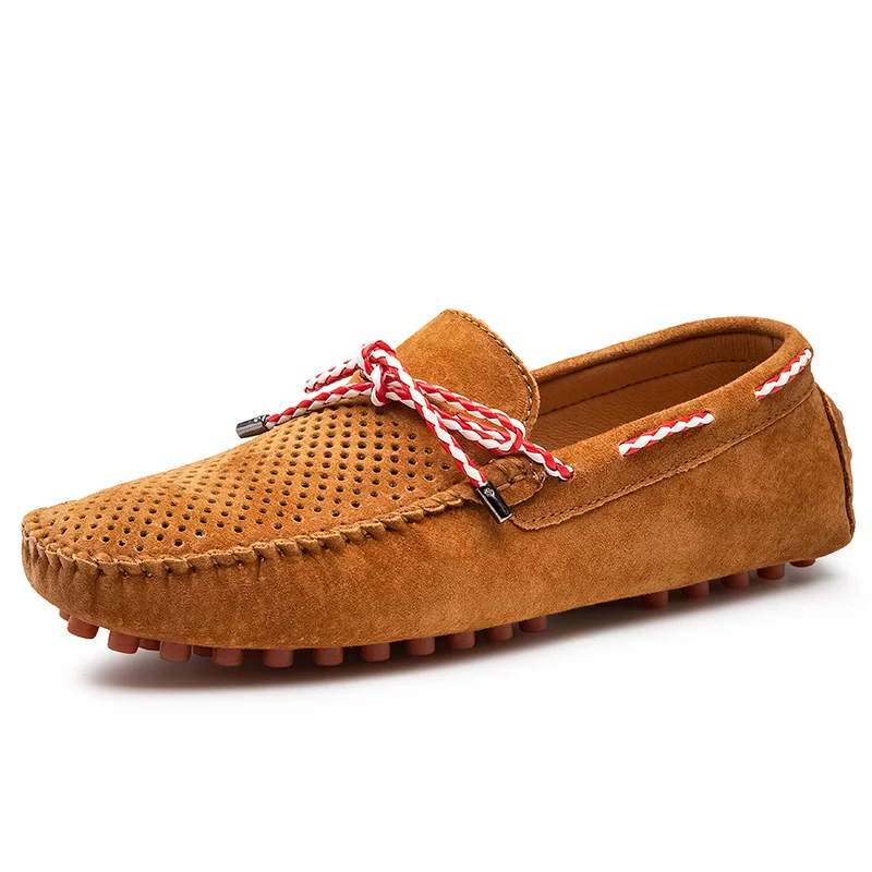 

Large Size 38-47 2024 Summer Men Shoes Casual Luxury Flats Suede Leather Mens Loafers Moccasins Breathable Slip On Boat Shoes