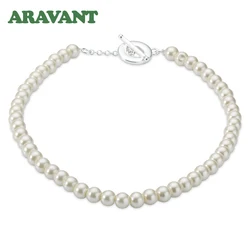 Silver 925 Jewelry Genuine Freshwater Pearl Necklaces For Women