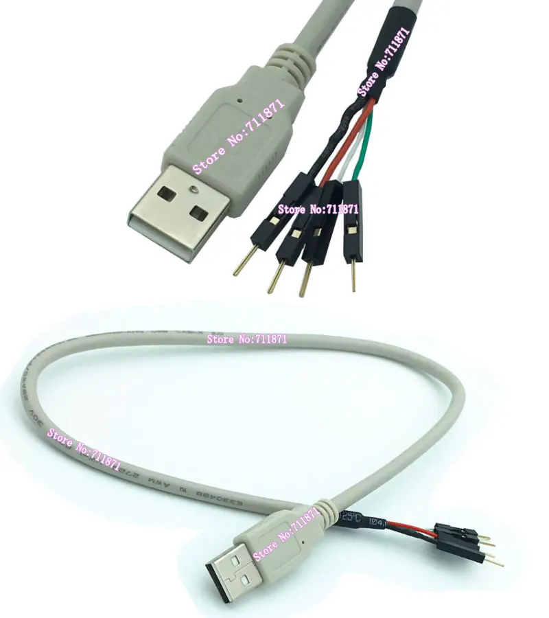 40cm Usb2.0 4P Dupont cable line Usb2.0 Male 2.54mm Pitch Dupont Line cable Usb 4P custom Dupont wire cord  Usb 4Pin custom Line