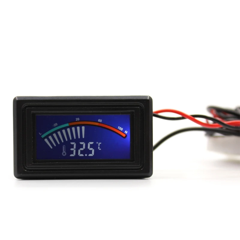 2021 New Digital LCD Thermometer Temperature Meter Gauge Molex Panel Mount C/F PC MOD 