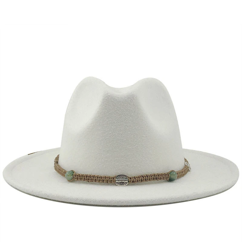 Wide Brim Autumn Trilby Caps Female Male Fashion Top Hat Jazz Cap Winter Panama Hat Vintage Fedoras Men Mafia Hat Felt 56-60CM