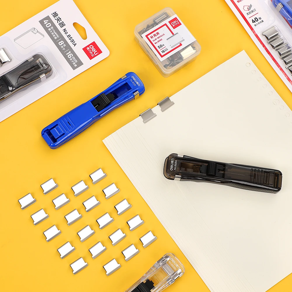 1 Pcs Small And Exquisite Stapler Simple Practical  Push Clamp Stapler School Student Stapling Paper Classification Stationery