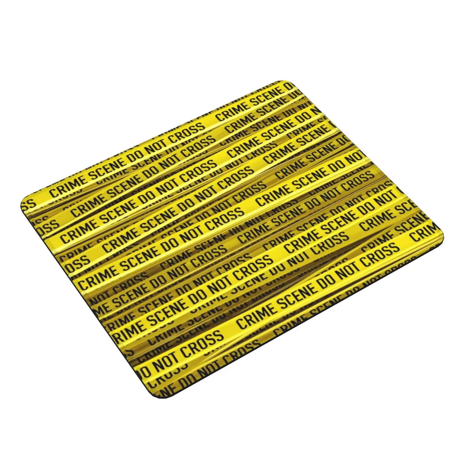 Crime Scene Mouse Pad DIY Print Crime Police Yellow Scene Tape Criminal Investigation Murder Cross Not