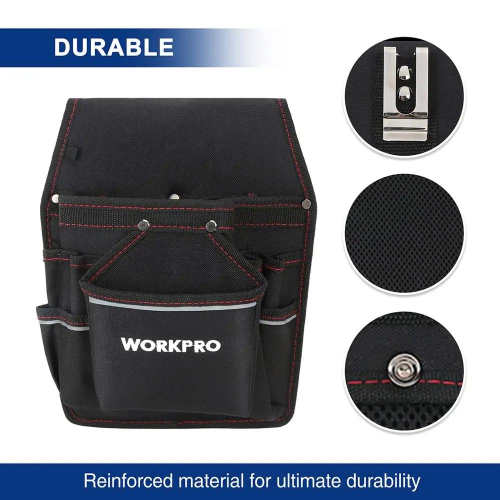 WORKPRO elettricista marsupio portautensili da cintura portautensili portautensili con tasche (attrezzi inclusi)