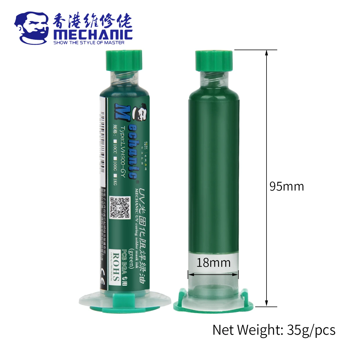 MECHANIC Solder Mask Ink UV Photosensitive Curing Green Soldering Oil for BGA PCB Repair Welding Paint Prevent Corrosion Arcing