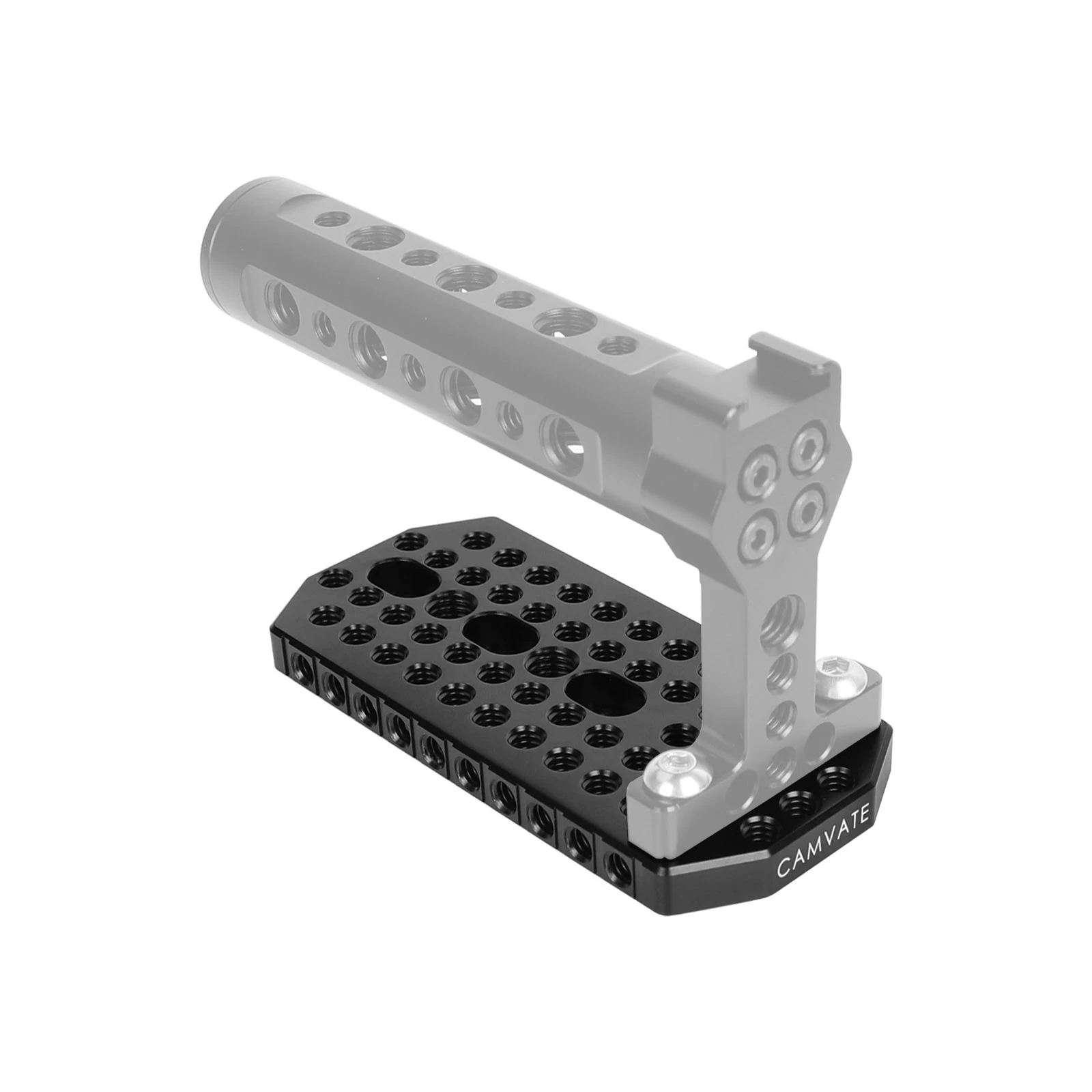 Placa de montagem superior da placa do queijo da câmera de camvate com 1/4-20 "& 3/8-16" furos rosqueados para o design blackmagic ursa mini câmeras