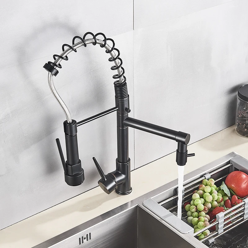 Shinesia Chrome Finished Pull Out Spring Kitchen Faucet Swivel Spout Vessel Sink Mixer Tap Hot and Cold