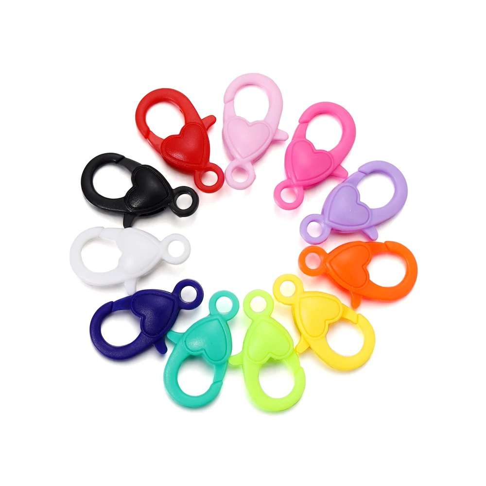 

20/50 шт./пакет красочные Пластик Брелок с цепочкой "Love" кольцо с застёжкой "Лобстер" крючки, станок и клипсы для наращивания волос для самостоя...