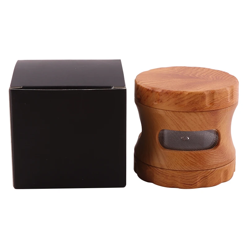 63mm Wooden Resin 4 Layers Tobacco Grinder Herb Tobacco Crusher Spice Grinder Drum Shape Smoke Accessories