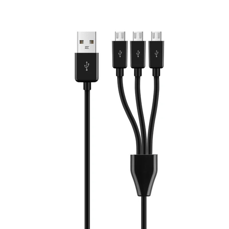 0.25M 1M 2M Dual Micro USB 3 Port Micro USB to USB Splitter Charging Cable For Smartphone Tablet