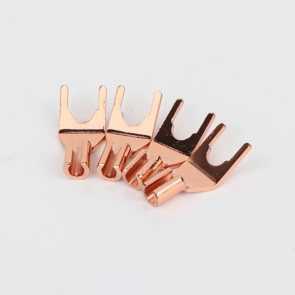 4 Stück High-End Kupfer-Lautsprecher-Y-Stecker Hifi Audio Rotkupfer-Stecker mit DIY-Lautsprecherkabel – Detail 4