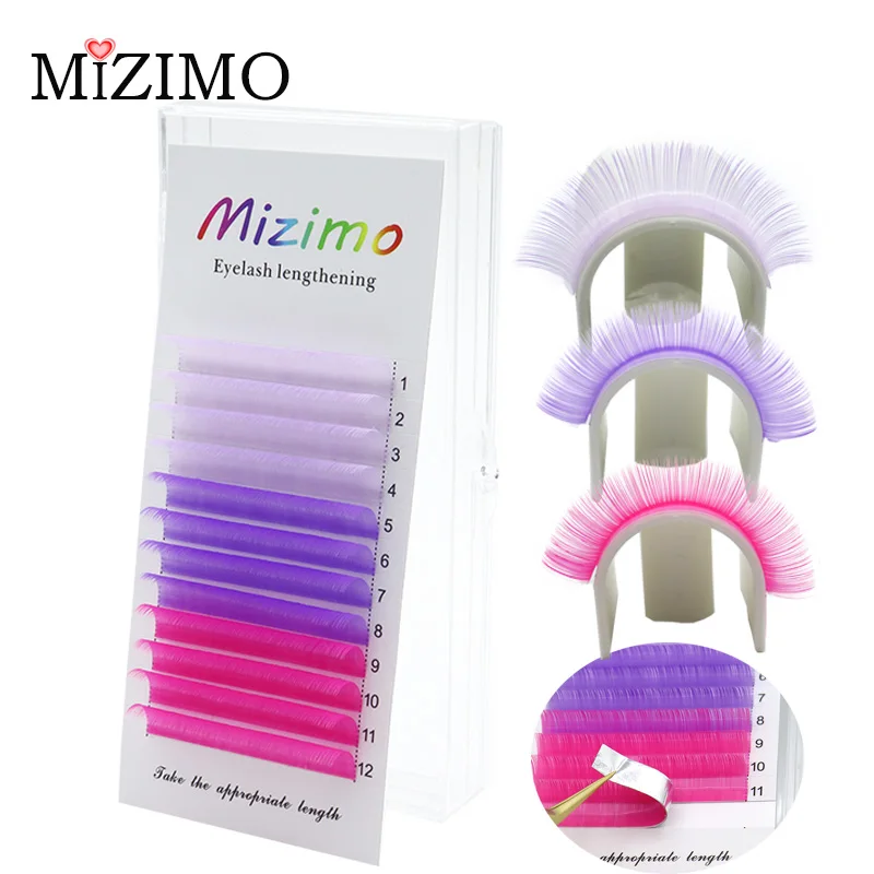 Mixed Color Single Grafted False Eyelashes Synthetic Chemical Fiber Hair Naturally Soft And Prolonged Makeup Tools 0.07/0.10,C/D