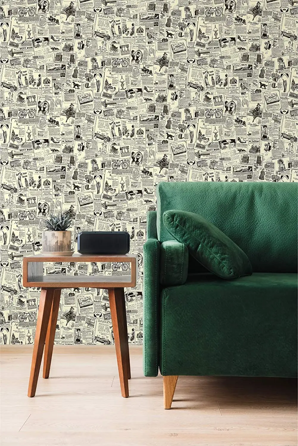 Vintage Newspaper Peel and Stick Wallpaper Removable Self-Adhesive Wall Paper Waterproof Stamp Desktop Renovation Rustic Style