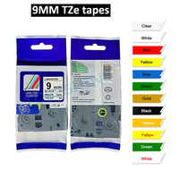 Brother Label Ribbon tze221 121 421 521 621 721 821 921 Laminated Compatible for TZ-221 Label Printer 9mm Label Tape Cartridge