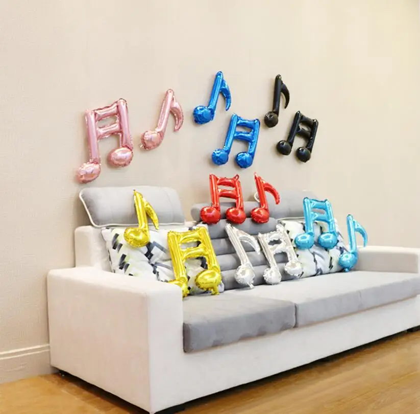 5pcs/lot Musical notes foil mylar balloons birthday party supplies inflatable wedding decorations supplies helium balloon