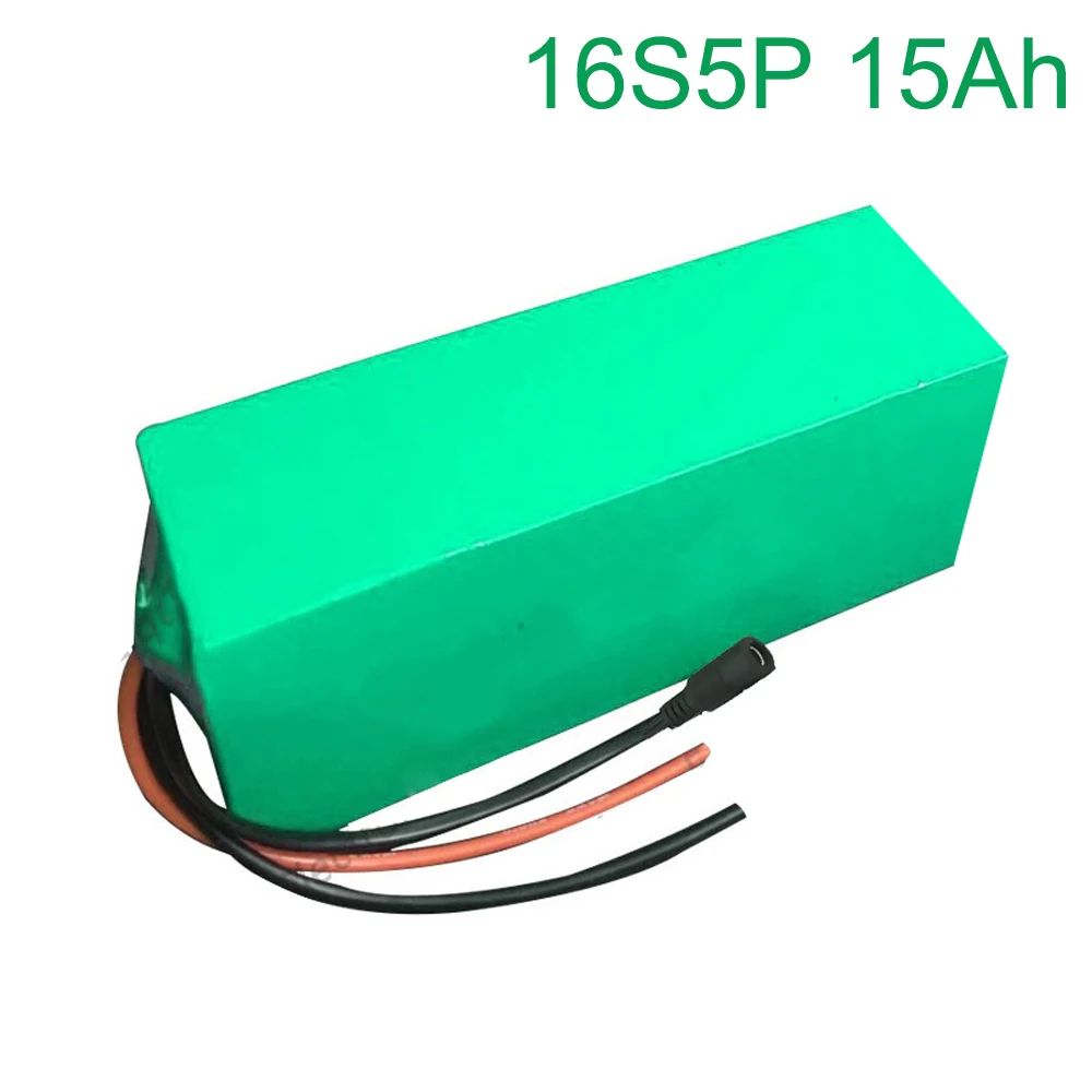 60V 15Ah 16S5P 18650 Li-ion Battery electric two Three wheeled motorcycle bicycle  ebike 310*100*70mm