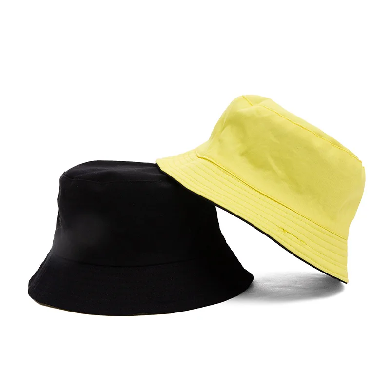 solid Double sided Bucket Hat Fisherman outdoor travel hat Sun Cap Hats for Men and Women 282