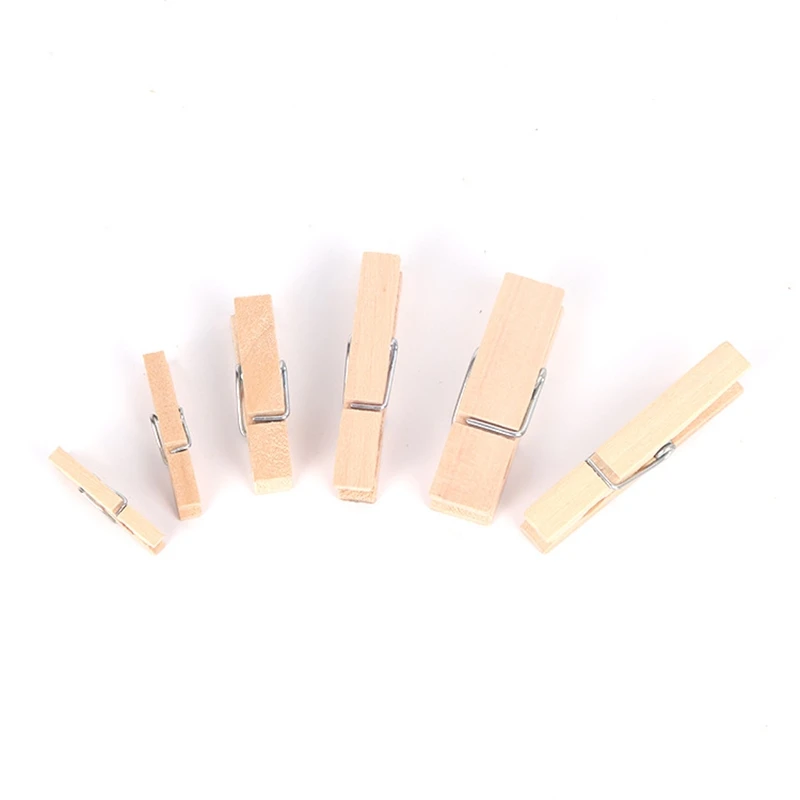 25Mm 30Mm 35 45Mm 60mm 72Mm Clothes Pegs Mini Wooden Paper Photo Clips Clothespins Wood Clamps For Storage Supplies Wooden Clips