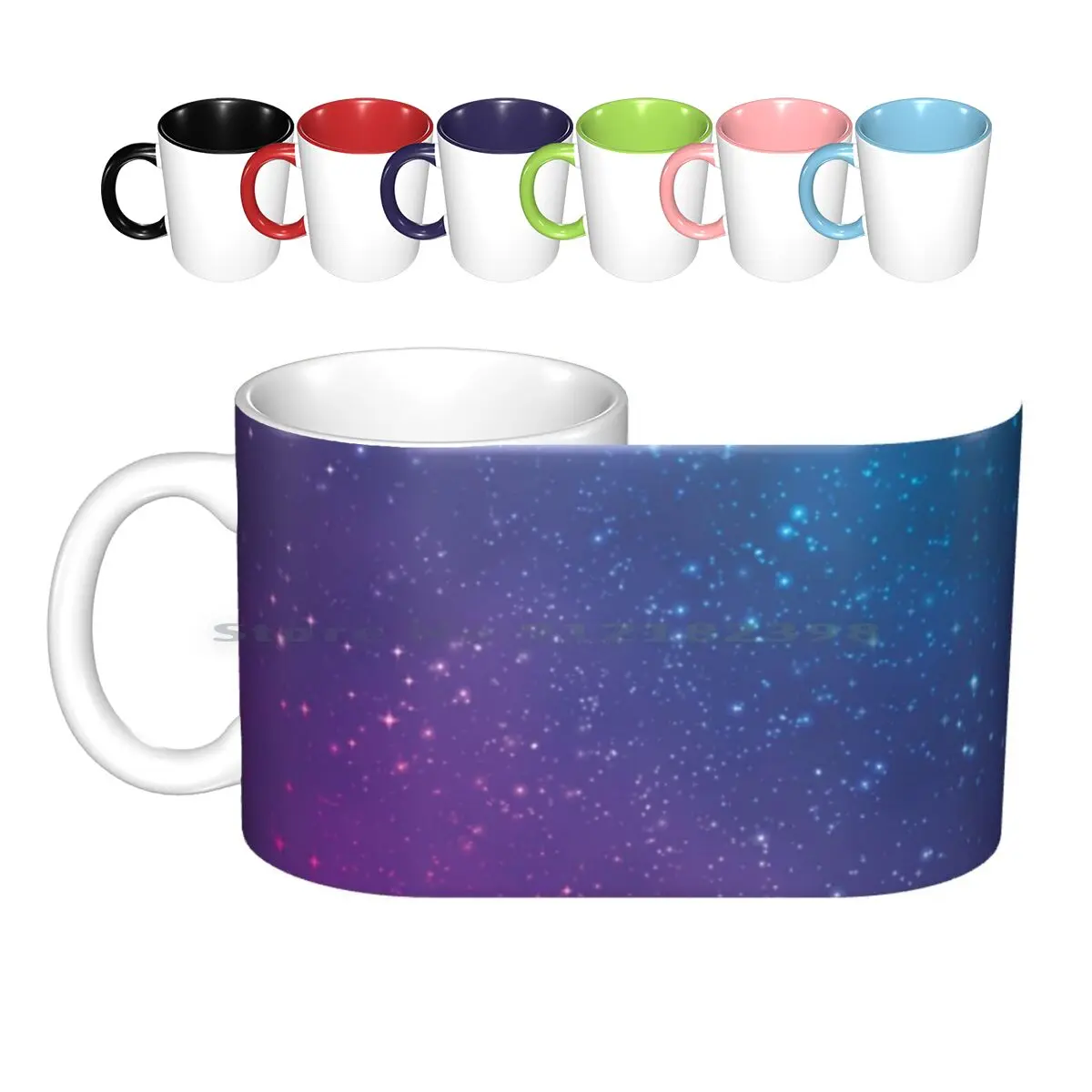 Space Ceramic Mugs Coffee Cups Milk Tea Mug Space Blue Skye Purple Beatiful Red Bubble Stars Earth Photo Creative Trending