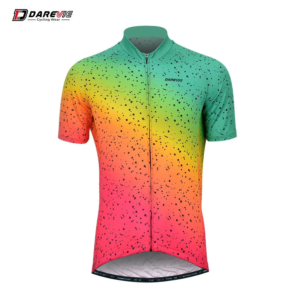 DAREVIE Cycling Jersey Colorful Breathable Summer Man Cycling Clothing Quick Dry High Quality Non-Slip Slim Fit Cycling Jersey