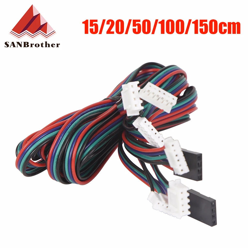 

50cm/100cm/150cm Stepper Motor cables/wire XH2.54 4pin DuPont connector extension to 6pin White Terminal line 3D Printer Parts