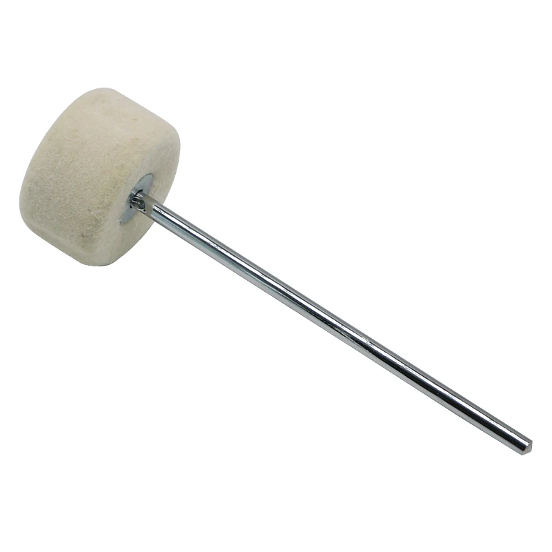 Full Felt Drum Beaters Drum Parts Felt Pedal Beater 180mm Length Stainless Steel Shaft Bass Kick for Drum Hammer 1 Piece