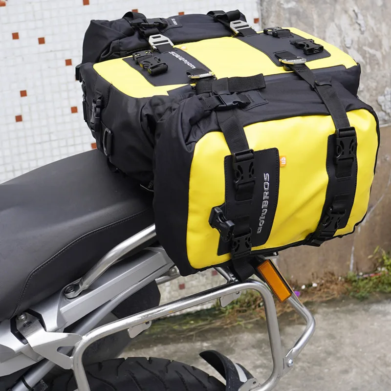 uglyBROS Motorcycle Rear Seat Bag Multifunctional Waterproof Motocross Modification Package Black Yellow Back Seat Luggage Bag