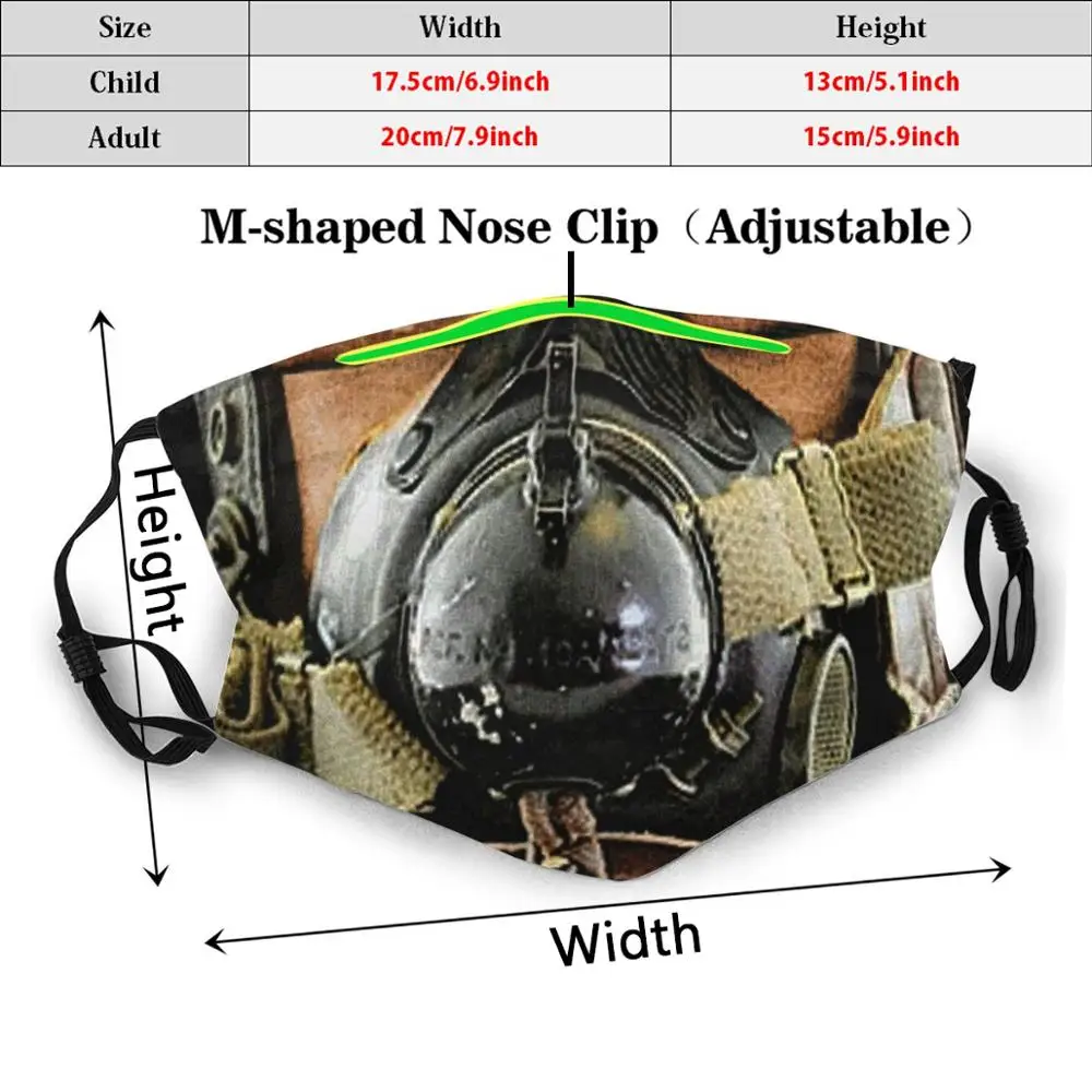 Raf-mascarilla con filtro lavable tipo C para piloto, máscara antipolvo, respirador de oxígeno para equipo de aire