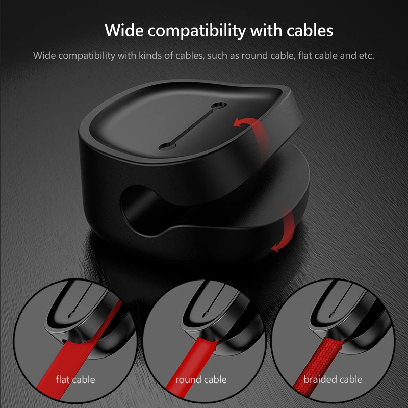 Baseus Magnetic protector Cable Clip Desktop Tidy Cable Organizer USB Charger Cable Holder Cable management