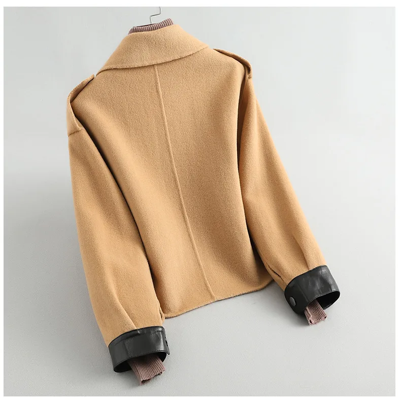 Coat Wool Elegant 100% Female Manteau Femme Hiver 2021 Korean Vintage Woolen Jacket Women Casual Blend Overcoat Hiver 07