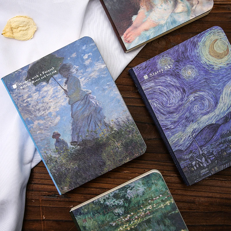 JIANWU 1PC World famous painting creative notebook Van Gogh Monet Creative Diary journal School supplies kawaii