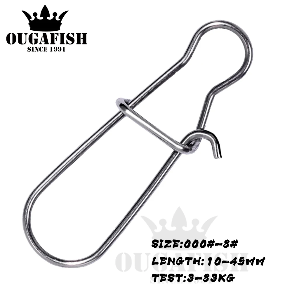 

Fishing Connector Snap Stainless Steel 50pcs/box Connector Pin Solid Ring Pike BaitsTtool Fish Hooks Pesca Accesorios Mar Tackle