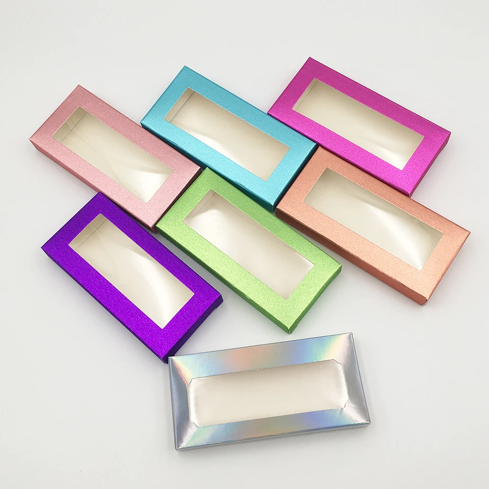 10pcs/lot Lash Packaging New Holographic Lash Boxes Packaging Wholesale Bulk Soft Paper Eyelash Packaging Box Empty Lashes Box