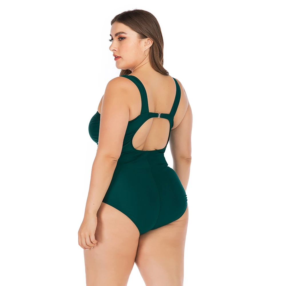 Women Plus Size One Piece Swimwear Push Up Bathing Swimsuit Female Vintage Swimming Wear Bandage Beachwear