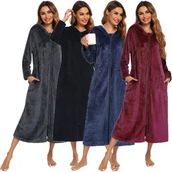 Men Winter Plus Size Long Coral Fleece Bathrobe Kimono Warm Flannel Bath Robe Men Cozy Robes Night Sleepwear Women Dressing Gown