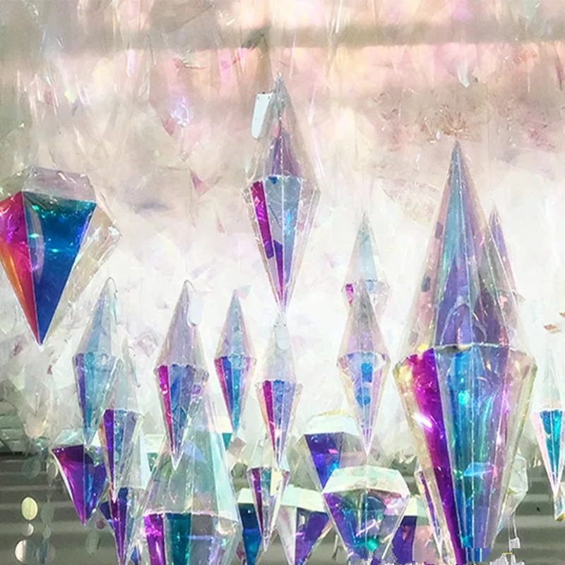 

20Pcs Wedding Decoration Ceiling Centerpieces Fancy Diamond Pendant Party DIY Magic Cone Ornament Window Shopping Mall Hanging