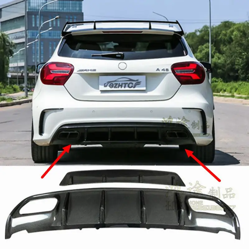 

A45 Rear Diffuser Carbon Fiber Spoilers for Mercedes Benz W176 A45 AMG Bumper 2013-2016